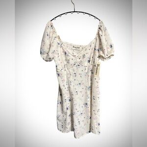 No Boundaries Floral Mini Dress - Cream and Pink